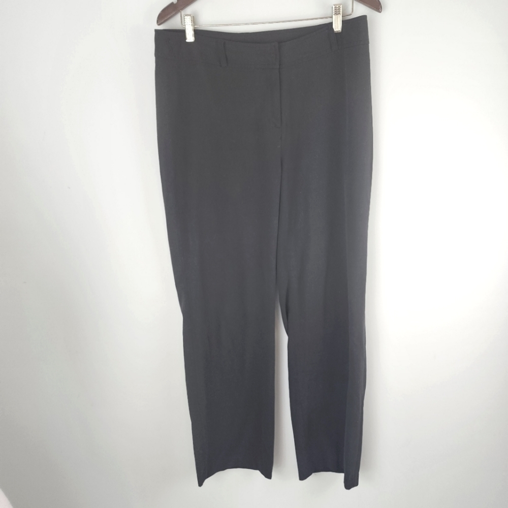 Pantology Women’s Flat Front Straight Leg High Rise Career Work Pants Size 12